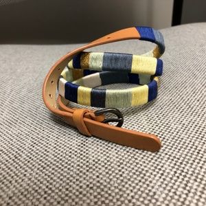 J. Crew Threaded Skinny Leather Belt | Size L